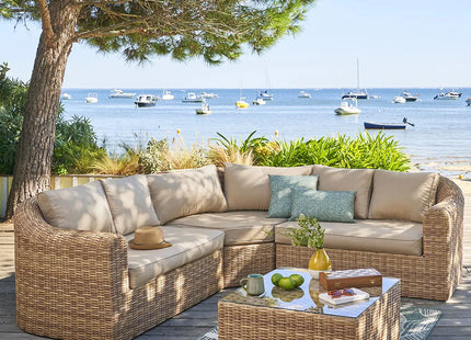 Mueble de jardín esquinero de 5 plazas "Mooréa" savana - 149481A