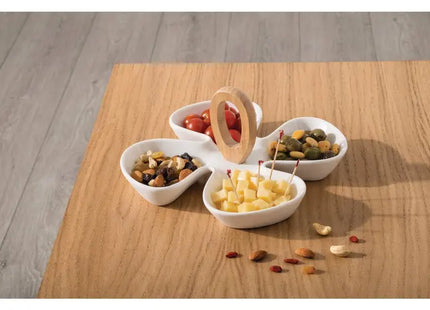 Set de aperitivo de cerámica con mango de bambú - 150088