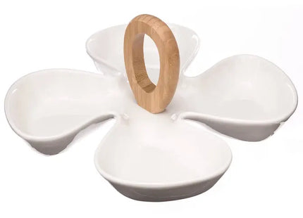 Set de aperitivo de cerámica con mango de bambú - 150088