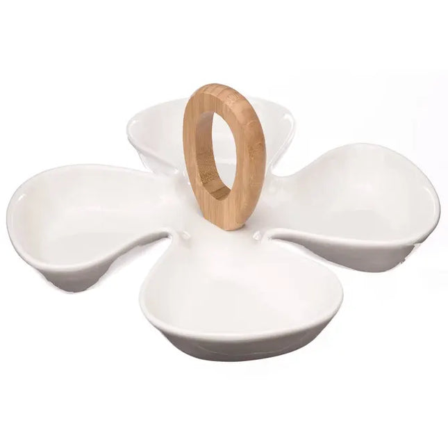 Set de aperitivo de cerámica con mango de bambú - 150088