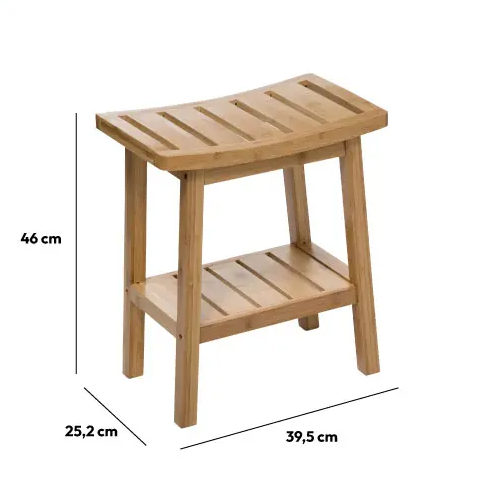 Taburete con pequeño almacenaje extra en Bambú - 174605