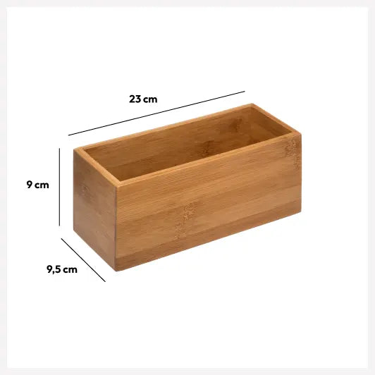 Organizador de bambú rectangular 23x9x9,5 para baño - 150731