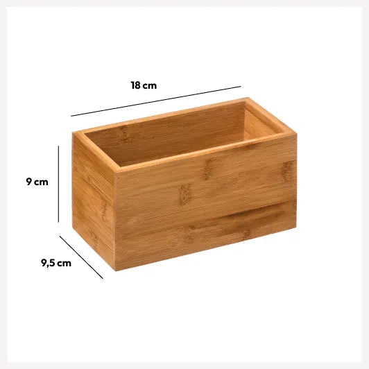 Organizador de bambú rectangular 18x9x9,5 para baño - 150732