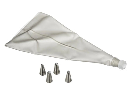 Manga pastelera + 4 boquillas de acero inoxidable - 151094