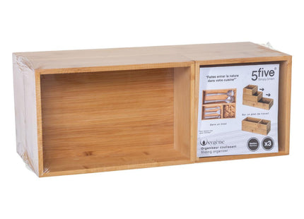 Set de 3 organizadores corredizos de bambú - 151185