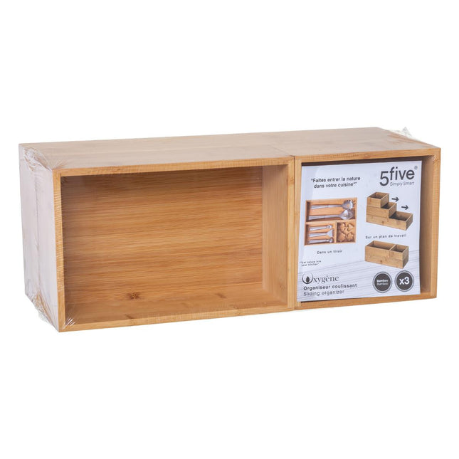 Set de 3 organizadores corredizos de bambú - 151185
