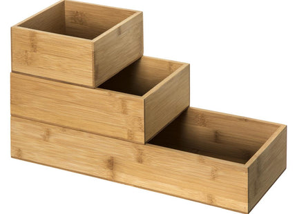 Set de 3 organizadores corredizos de bambú - 151185