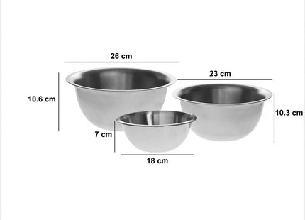 Juego de 3 cuencos bols de acero inoxidable - 151299