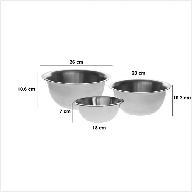 Juego de 3 cuencos bols de acero inoxidable - 151299