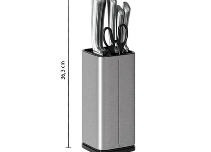 Bloque de almacenamiento de acero inoxidable para 5 cuchillos y tijeras - 151380