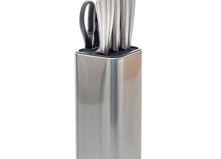 Bloque de almacenamiento de acero inoxidable para 5 cuchillos y tijeras - 151380