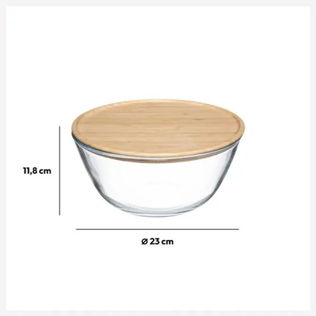Ensaladera 23 cm de diámetro, tapa de bambú - 151462