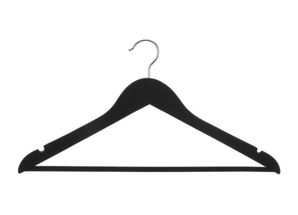 Juego de 3 perchas de madera de caucho negro - 151511