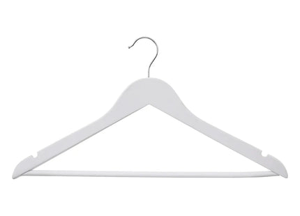 Juego de 3 perchas de madera de caucho blanco - 151511B