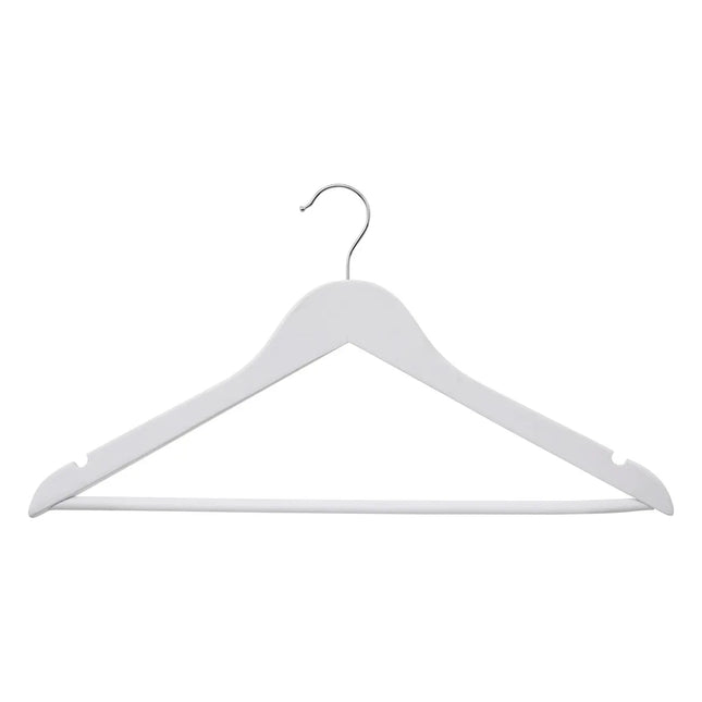 Juego de 3 perchas de madera de caucho blanco - 151511B