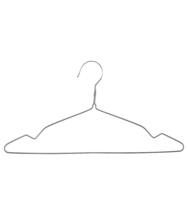 Juego de 10 perchas de PVC y metal gris claro - 151528