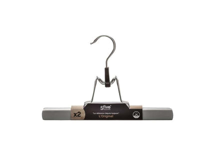 Percha de metal pvc clip x2 gris claro - 151531