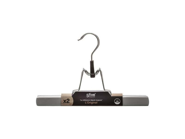 Percha de metal pvc clip x2 gris claro - 151531