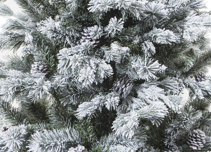 Árbol de Navidad artificial verde nevado flocado calidad premium "Yukon" A180cm - 152716