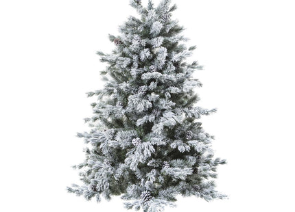 Árbol de Navidad artificial verde nevado flocado calidad premium "Yukon" A180cm - 152716