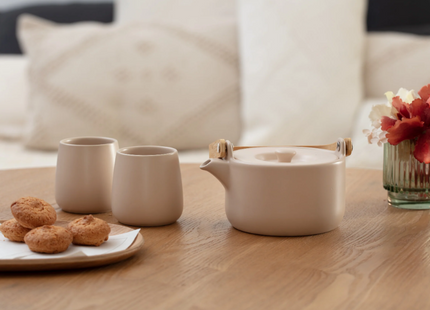 Set de Tetera 50cl con 2 Tazas 20cl en Loza color rosa - 154354F