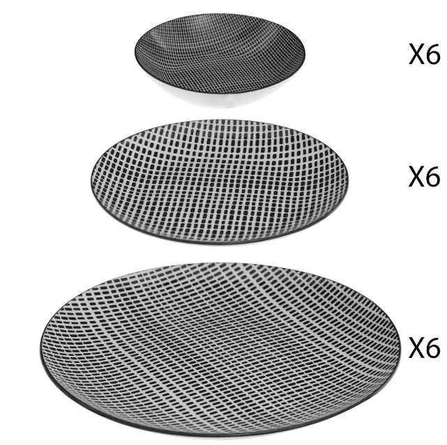 Set de platos de 18 Piezas en porcelana decoración Bohemia - 154723B