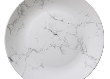 Plato de loza efecto mármol D27 blanco - 154725A