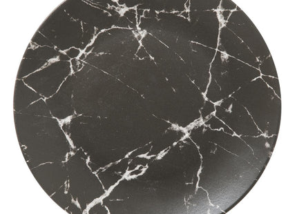Plato de loza efecto mármol D27 negro  - 154725B