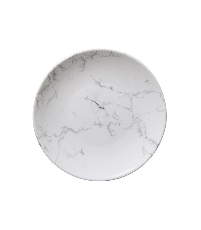 Plato de postre de loza efecto mármol 19cm blanco - 154727A