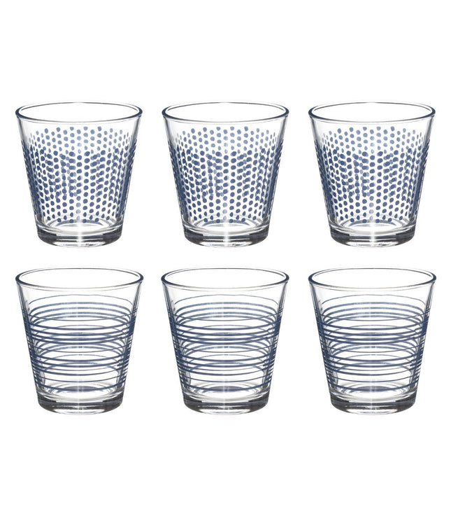 Set de 6 vasos de agua "Low Tumblers" 25cl Azul - 154755B