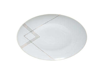 Plato "Hotel" de porcelana blanca y dorada 27cm - 154858