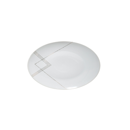 Plato "Hotel" de porcelana blanca y dorada 19cm - 154859