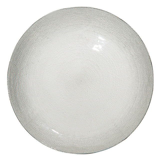 Plato "Palm" de vidrio plano  D27 gris - 154934B