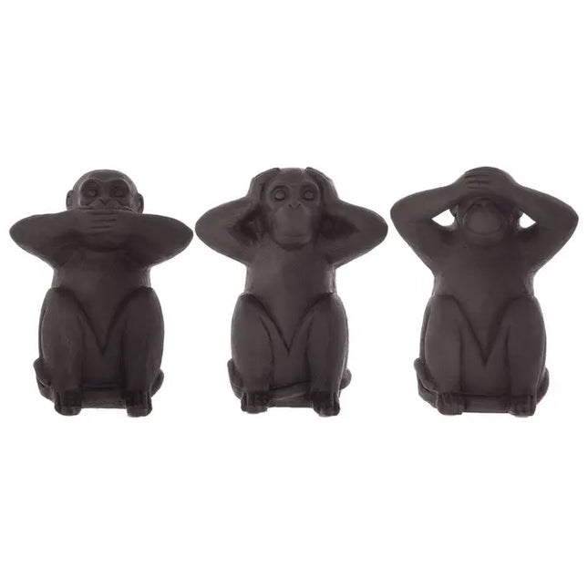 Conjunto de 3 monos "Sabiduría" de resina - 155036