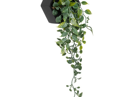 Planta colgante artificial "Ayame" en maceta negra A14cm - 155634A