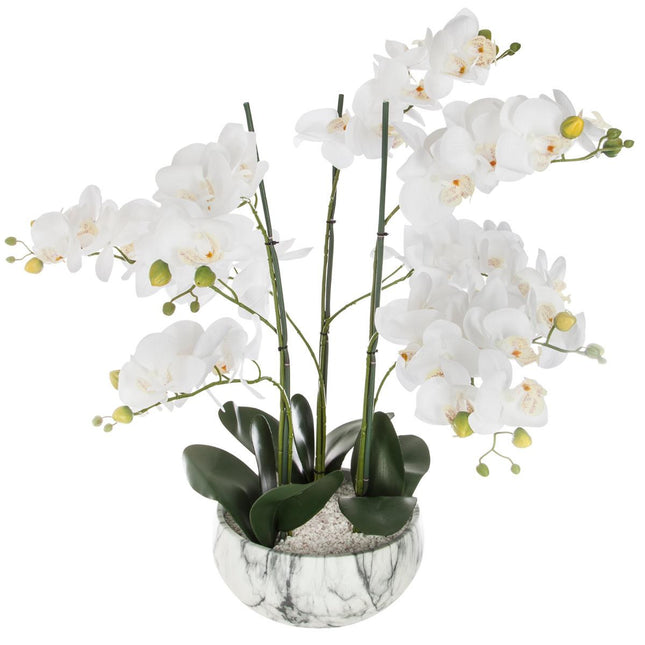 Orquídea A65cm en pote de mármol - 155640