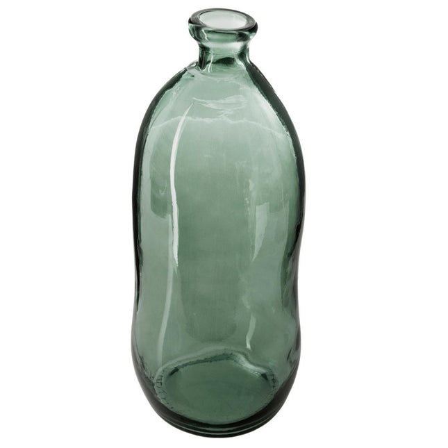 Jarrón botella "Uly" de vidrio reciclado A73cm verde caqui - 155688F