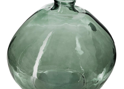 Jarrón de vidrio reciclado redondo D33 verde caqui - 155689F