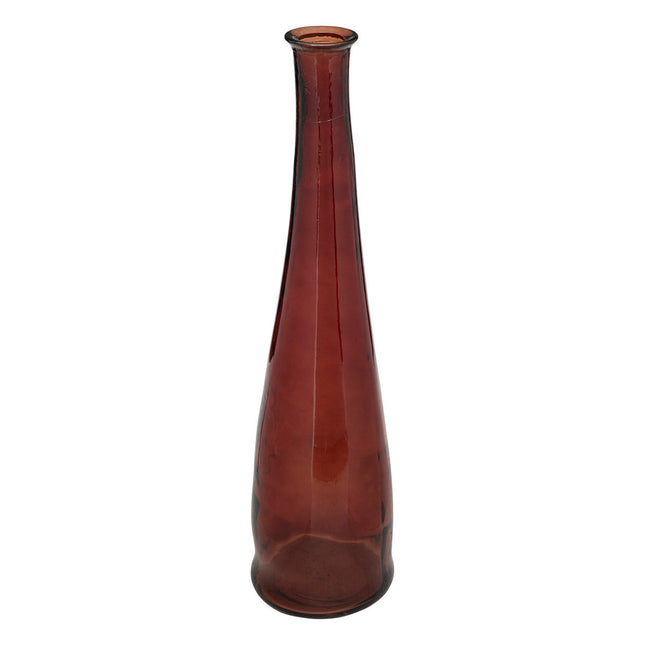 Jarrón botella "Uly" largo de vidrio reciclado Ámbar oscuro A80cm - 155691I
