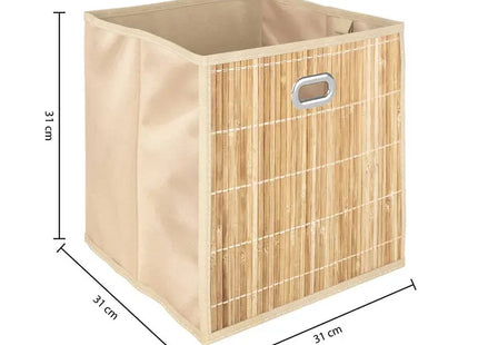 Cesta de almacenamiento cuadrada de bambú, 31x31 cm -  155967A