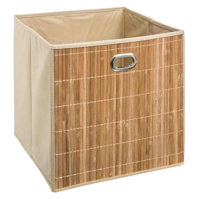 Cesta de almacenamiento cuadrada de bambú, 31x31 cm -  155967A