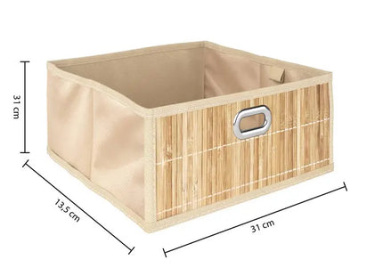 Cesta de almacenamiento cuadrada de bambú, 31x31 cm -  155968A