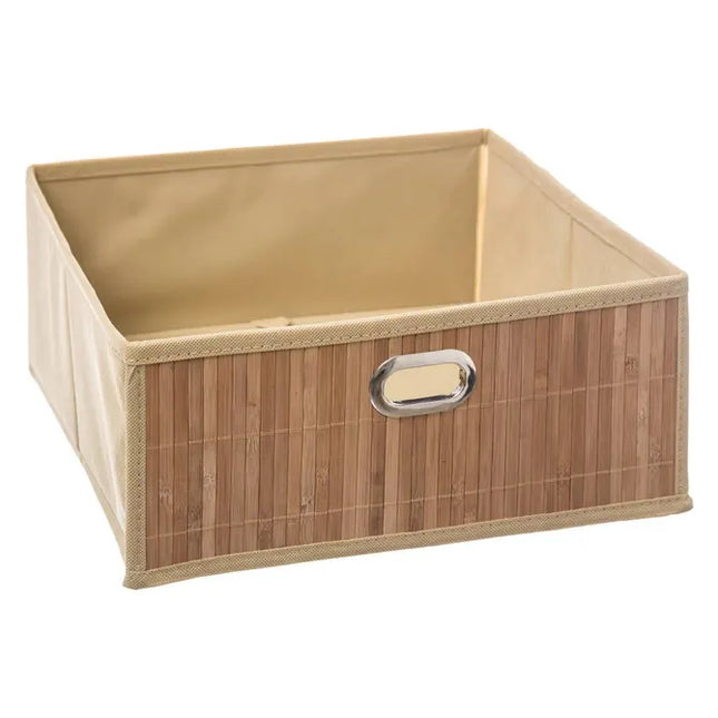 Cesta de almacenamiento cuadrada de bambú, 31x31 cm -  155968A