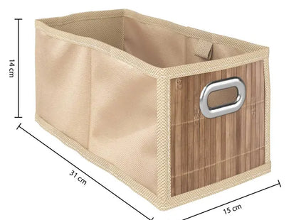 Cesta de almacenamiento cuadrada de bambú, 31x15 cm -  155969A
