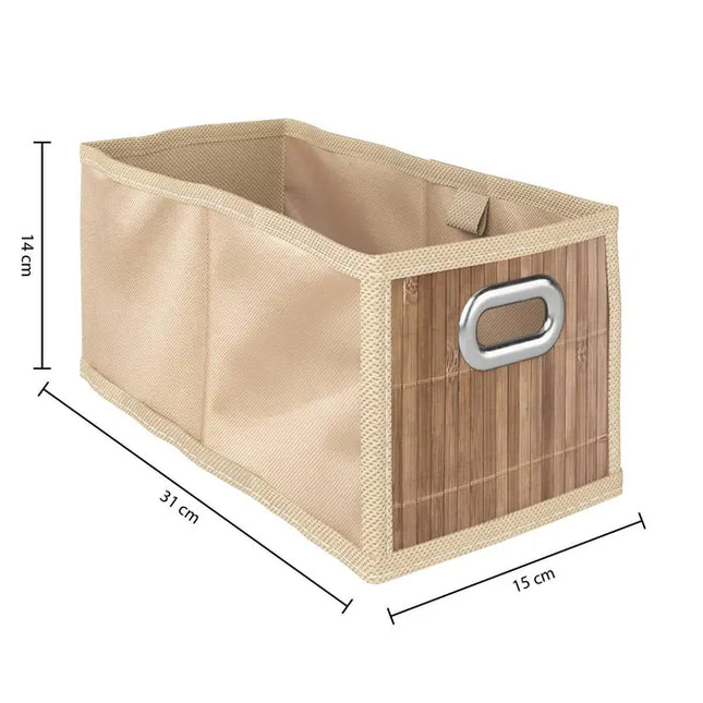 Cesta de almacenamiento cuadrada de bambú, 31x15 cm -  155969A