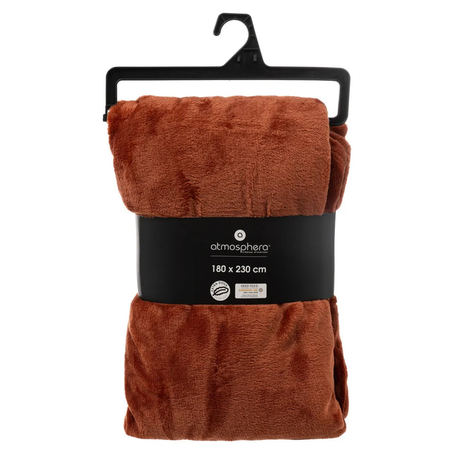 Manta de flanela 180X230 rosa terracota - 156048I