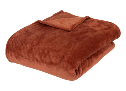 Manta de flanela 180X230 rosa terracota - 156048I
