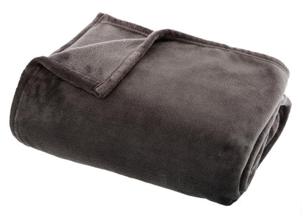 Manta de flanela 180X230 gris oscuro - 156048L