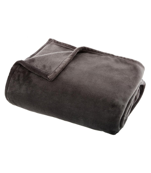 Manta de flanela 180X230 gris oscuro - 156048L