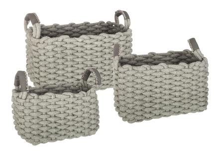 Cesta de punto rectangular de algodón G - 157029